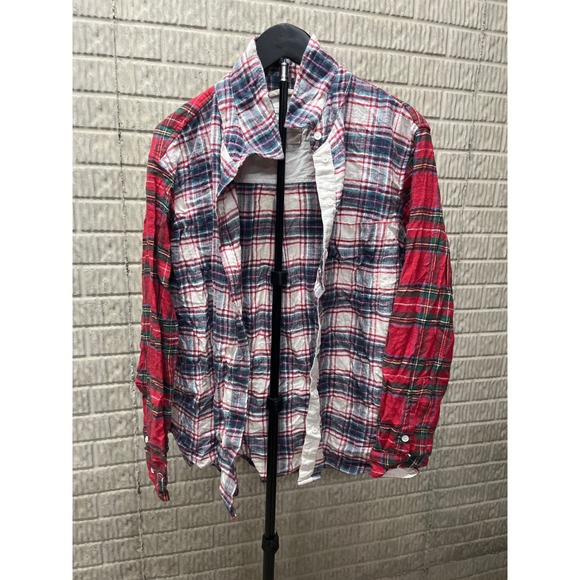 American Eagle By Payless Other - American Eagle Plaid Flannel Shirt Red White‎ Blue Button Up Long Sleeve Size M